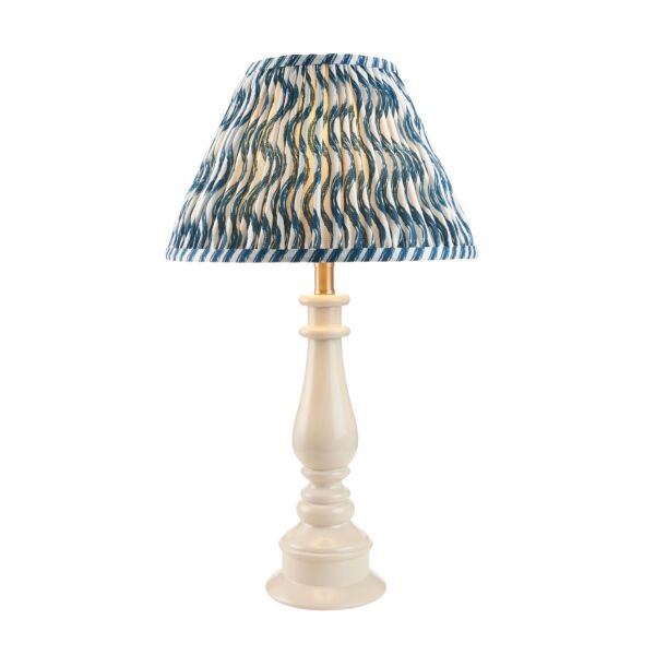 Endon Lighting - Myrtle & Ripple 30cm - 114949 - White Warm Brass Blue Table Lamp With Shade