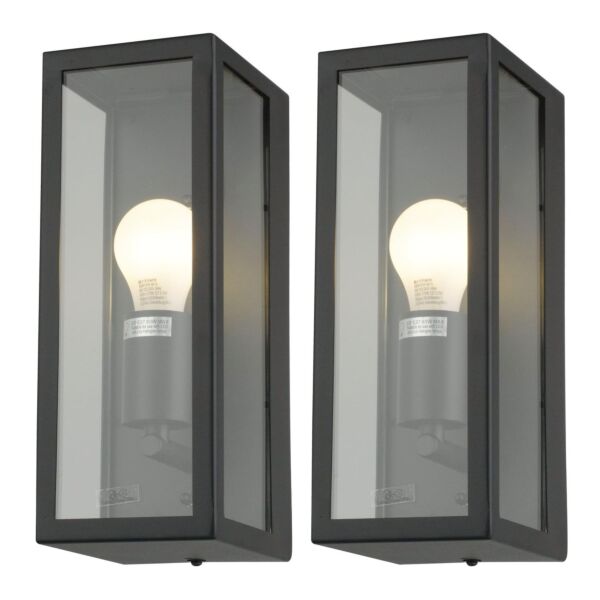 Set of 2 Montrose - Black Outdoor Wall Lights