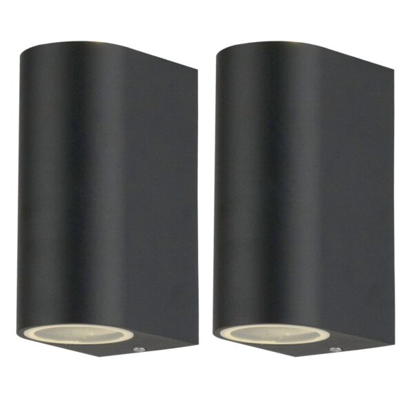 Set of 2 Drayton - Black Outdoor Twin Wall Lights