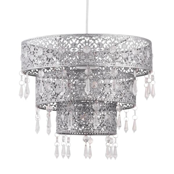 Silver Moroccan Styled Tiered Light Shade