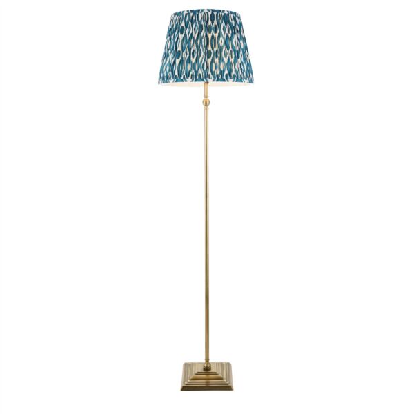 Endon Lighting - Lille - 118007 - Antique Brass Blue Floor Lamp
