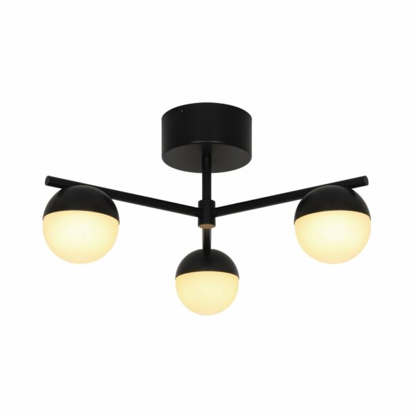 Nordlux - Contina - 2512096003 - Black Opal Glass 3 Light Flush Ceiling Light