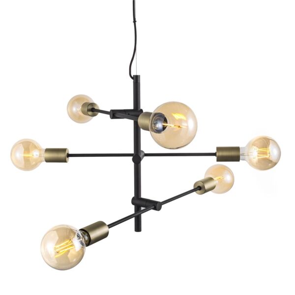 Nordlux - Josefine - 48933003 - Black Brass 6 Light Ceiling Pendant Light