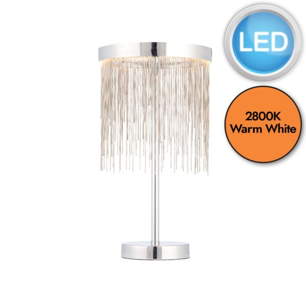 Endon Lighting - Zelma - 73769 - LED Chrome Silver Table Lamp