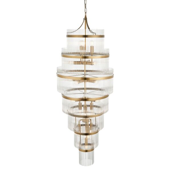 Endon Lighting - Marietta Grand - 112793 - Antique Brass Clear Glass 21 Light Chandelier