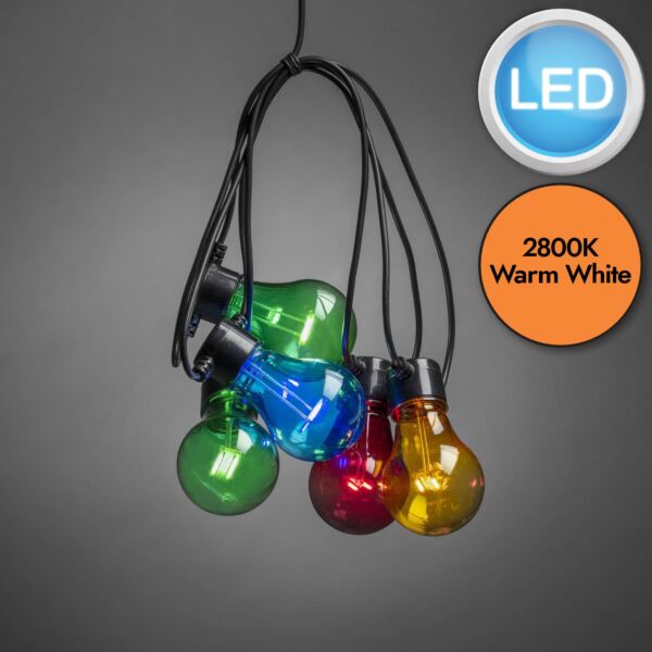 Konstsmide - Festoon LED starter light set 10 multicolour bulb - 2396-500EE