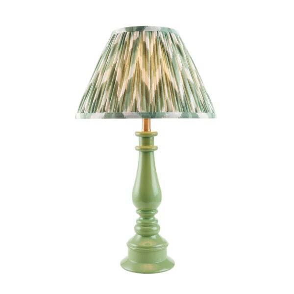 Endon Lighting - Myrtle & Zigzag 30cm - 114920 - Green Warm Brass Table Lamp With Shade