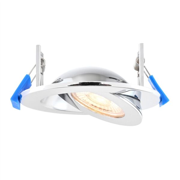 Saxby Lighting - Shield360 - 119102 - LED Chrome IP44 Bathroom Recessed Fire Rated Ceiling Downlight