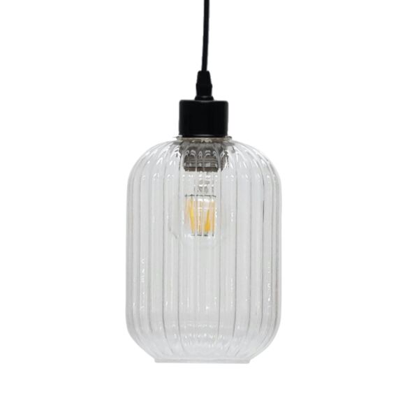 Batley - Clear Ribbed Glass Easy Fit Pendant Shade