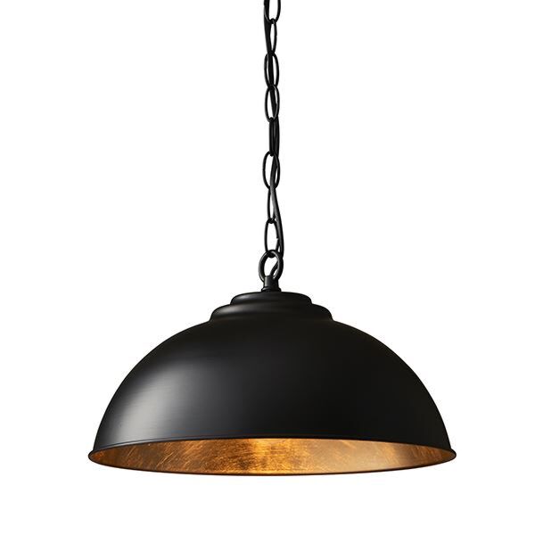 Endon Lighting - Colman - COLMAN-BL - Black Gold Leaf Ceiling Pendant Light