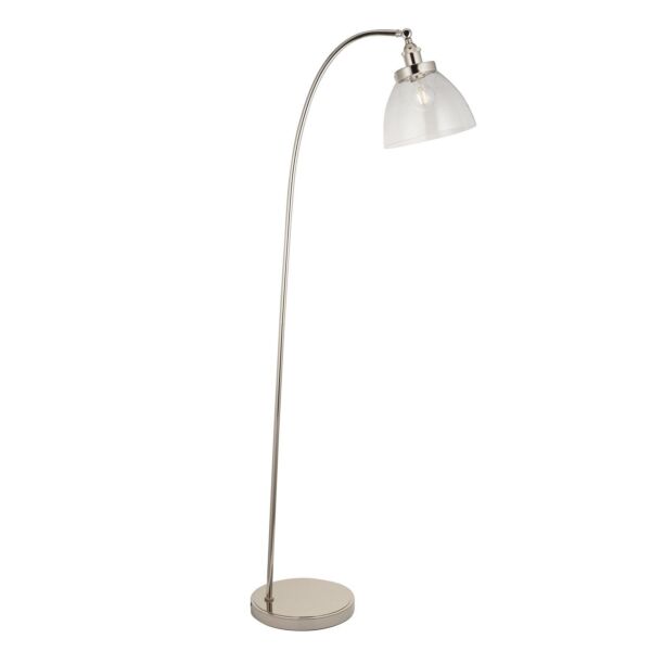 Kallepo - Nickel & Clear Glass Floor Reading Lamp