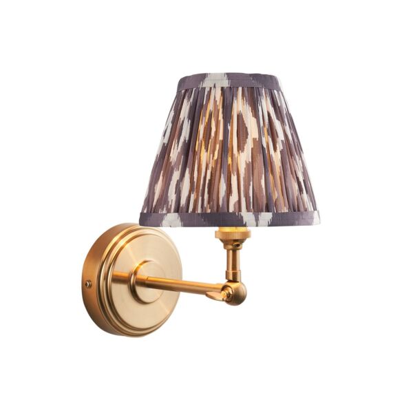 Endon Lighting - Step Wing & Ikat 16cm - 115784 - Aged Brass Grey Wall Light