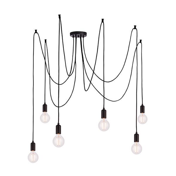 Endon Lighting - Studio - 76583 - Black 6 Light Ceiling Pendant Light