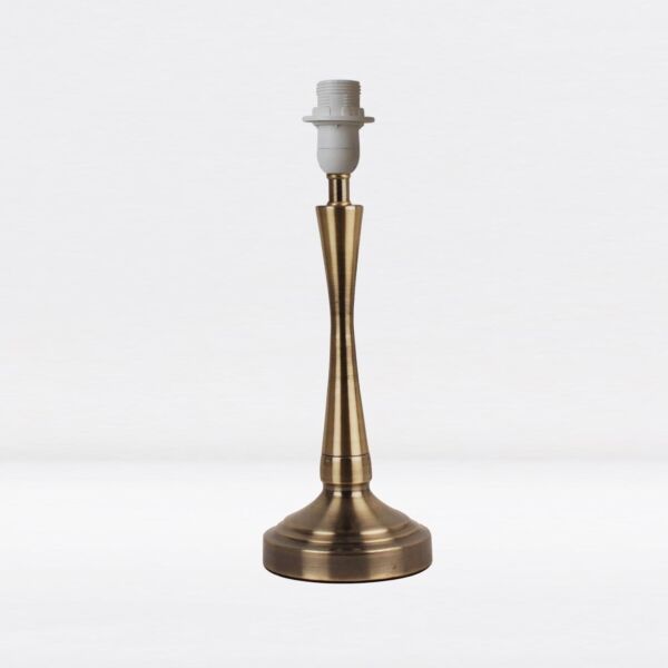 Antique Brass Stick Table Lamp Base with Stem Detail