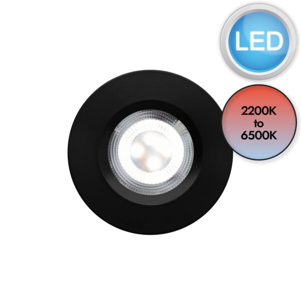 Nordlux - Don Smart Color - 2110900103 - LED Black IP65 Bathroom Recessed Ceiling Downlight