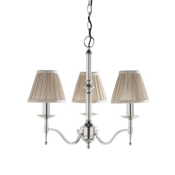 Interiors 1900 - Stanford - 63633 - Nickel Beige 3 Light Chandelier