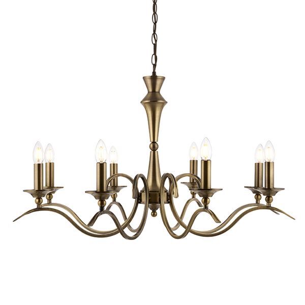 Endon Lighting - Kora - KORA-8AB - Antique Brass 8 Light Chandelier