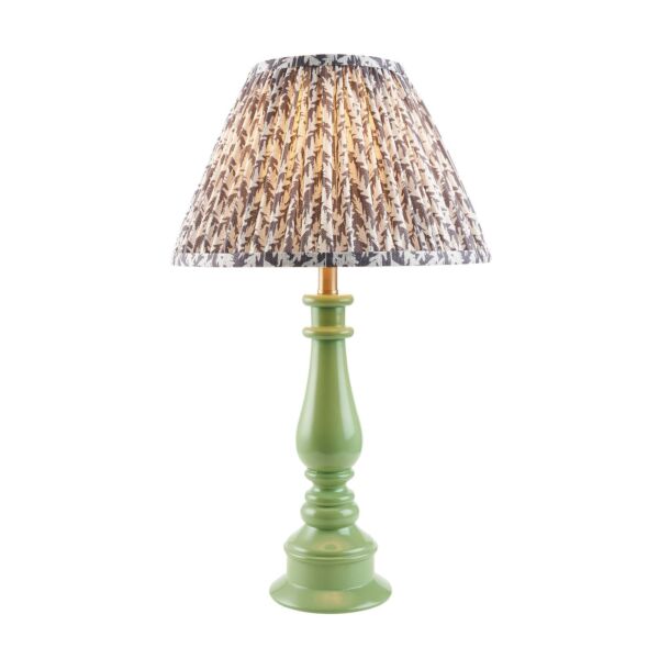 Endon Lighting - Myrtle & Leaf 30cm - 114910 - Green Warm Brass Grey Table Lamp With Shade