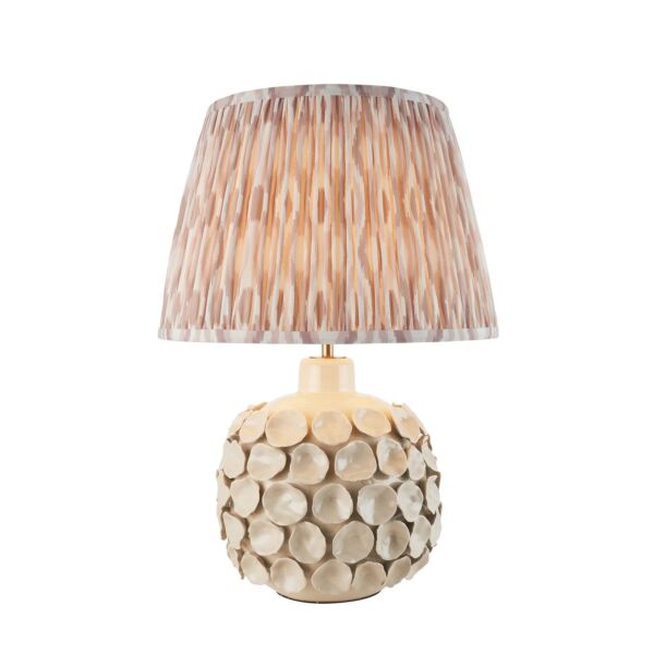 Endon Lighting - Borello & Ikat 35cm - 116406 - Cream Crackle Aged Brass Neutral Ceramic Table Lamp With Shade