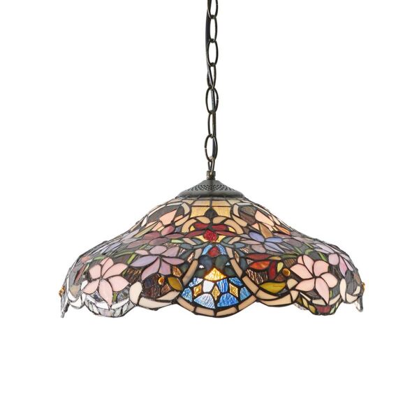 Interiors 1900 - Sullivan - 64325 - Dark Bronze Tiffany Glass Ceiling Pendant Light