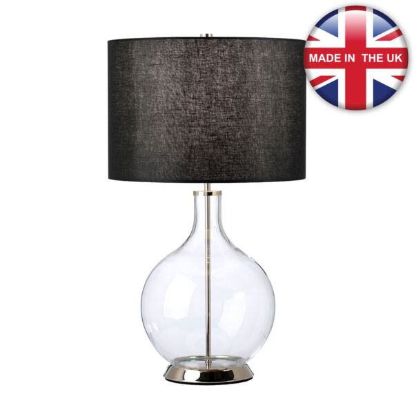 Elstead Lighting - Orb - ORB-CLEAR-PN-BLK - Nickel Black Table Lamp With Shade