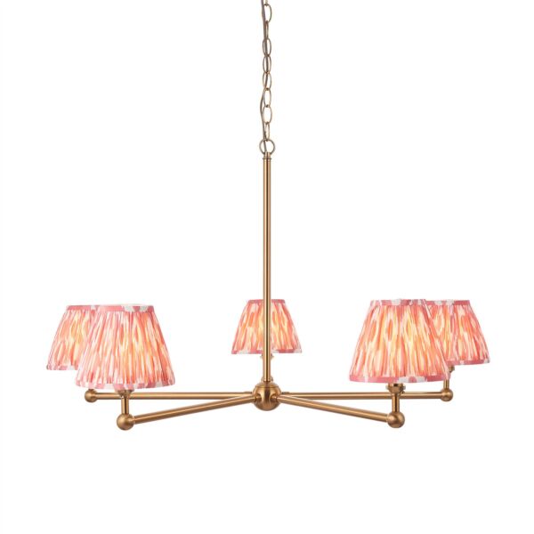 Endon Lighting - Santiago - 115008 - Aged Brass Pink 5 Light Ceiling Pendant Light