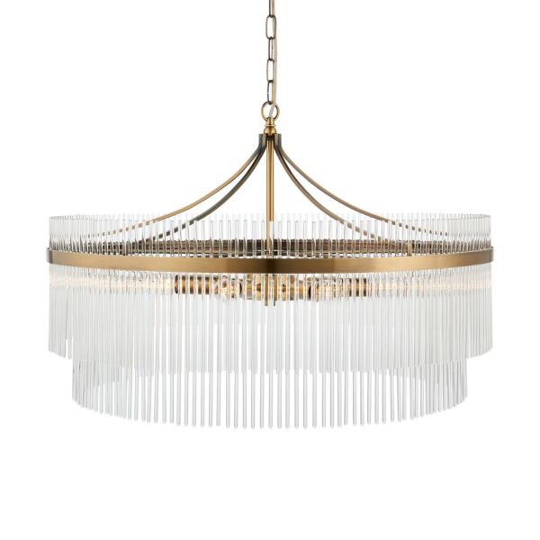 Endon Lighting - Marietta Grand - 112574 - Antique Brass Clear Glass 7 Light Ceiling Pendant Light