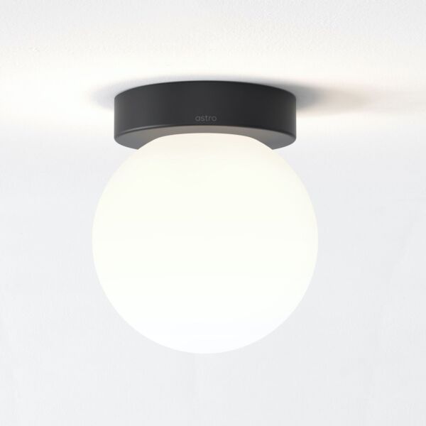 Astro Lighting - Tacoma - 5036001 & 1429027 - Black Opal Glass IP44 Bathroom Ceiling Flush Light