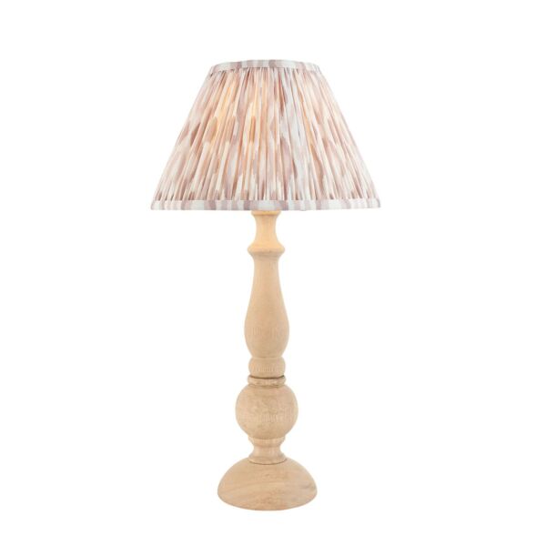 Endon Lighting - Hidcote & Ikat 30cm - 114759 - Natural Wood Aged Brass Neutral Table Lamp With Shade