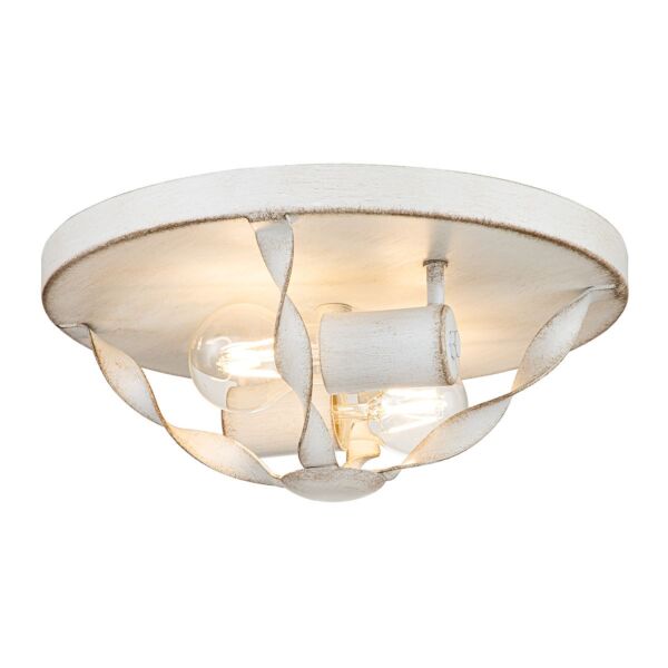 Quoizel Lighting - Bradbury - QZ-BRADBURY-F-AWH - Antique White 2 Light Flush Ceiling Light