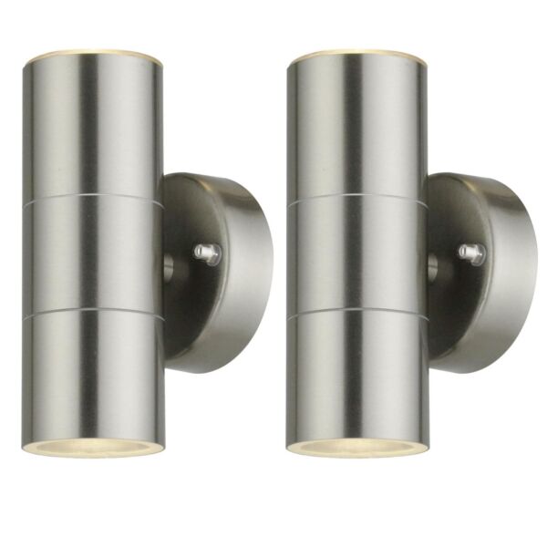 Set of 2 Blaze - Stainless Steel Outdoor Up Down Wall Lights