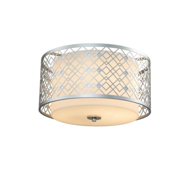 Elstead Lighting - Ziggy - ZIGGY-F-M-LS - Silver 2 Light Flush Ceiling Light