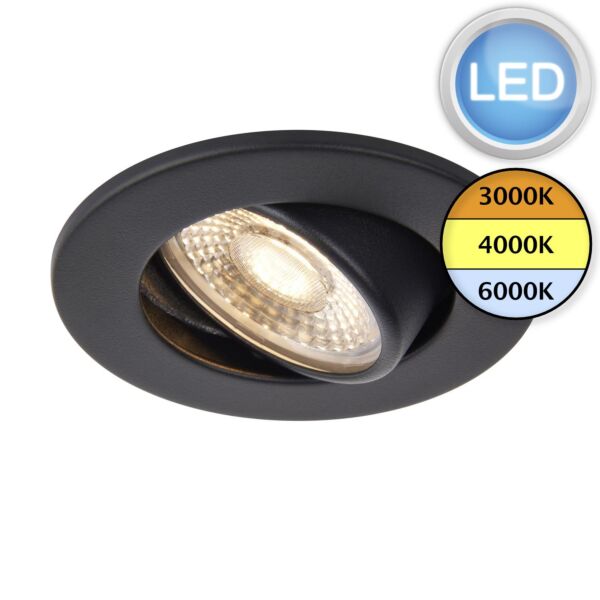 Saxby Lighting - ShieldECO - 108295 - LED Black Clear Recessed Fire Rated Ceiling Downlight