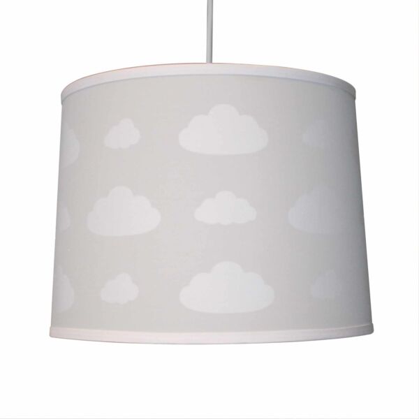 Clouds - Light Grey Easy Fit Fabric Pendant Shade