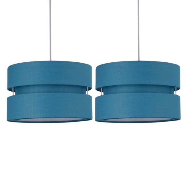 Pair of Teal Layered Easy Fit Light Shades