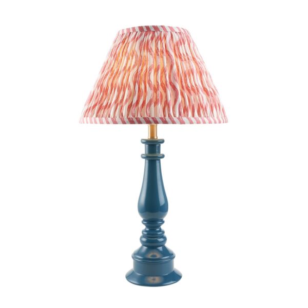 Endon Lighting - Myrtle & Ripple 30cm - 114938 - Blue Warm Brass Pink Table Lamp With Shade