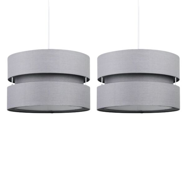 Pair of Grey Layered Easy Fit Light Shades