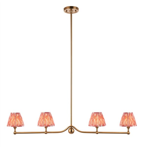 Endon Lighting - Santiago - 114989 - Aged Brass Pink 4 Light Bar Ceiling Pendant Light