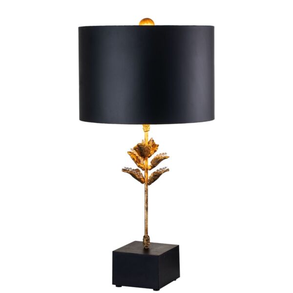 Flambeau Lighting - Camilia - FB-CAMILIA-TL - Antique Gold Black Parchment Table Lamp With Shade