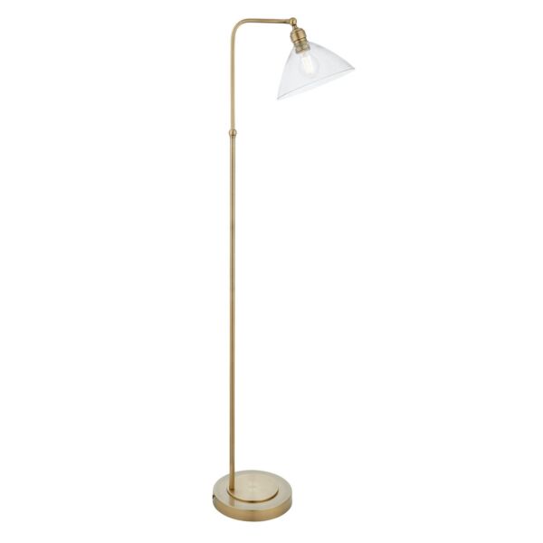 Homer - Antique Brass Clear Glass Floor Reading Lamp