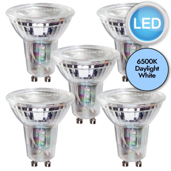 5 x 4.7W LED GU10 Dimmable Light Bulbs - Daylight White