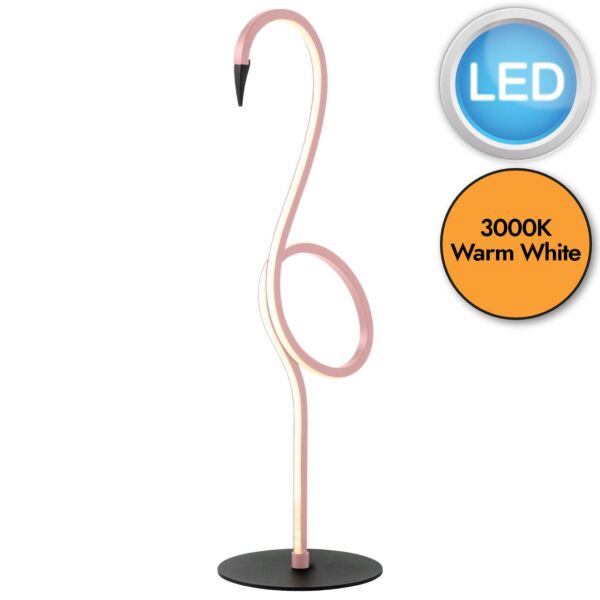 Elstead Lighting - Flamingo - FLAMINGO-TL-PNK - LED Pink Table Lamp With Shade