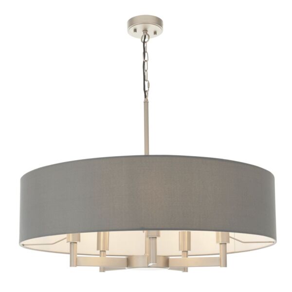 Harbour - Matt Nickel 5 Light Shaded Pendant