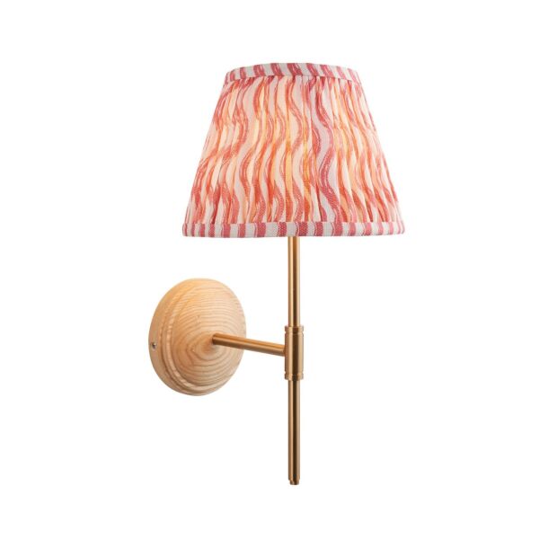 Endon Lighting - Wood T Bar & Ripple 20cm - 116109 - Ash Wood Pink Wall Light