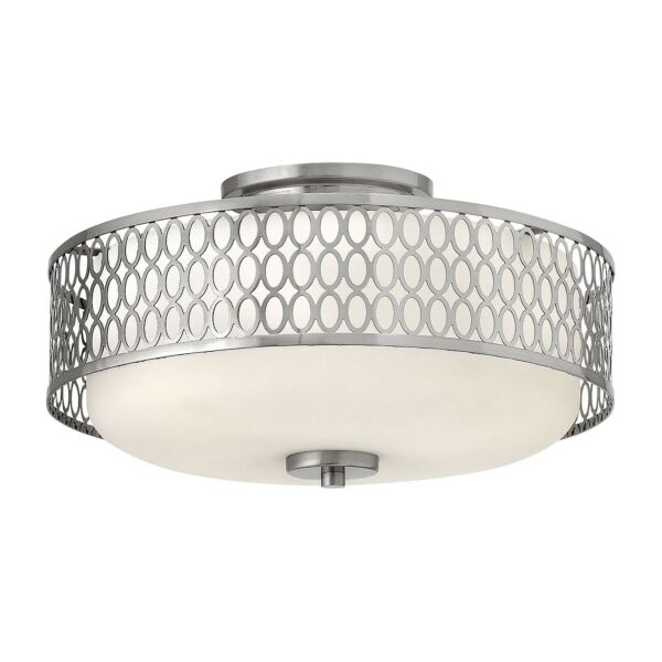 Hinkley Lighting - Jules - HK-JULES-F-BN - Brushed Nickel Opal Glass 3 Light Flush Ceiling Light