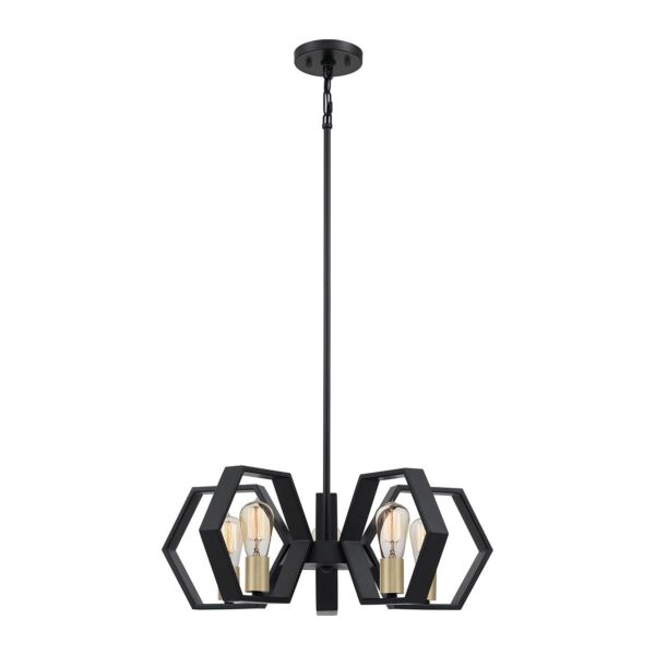 Quoizel Lighting - Bismarck - QZ-BISMARCK5-EK - Black Gold 5 Light Ceiling Pendant Light