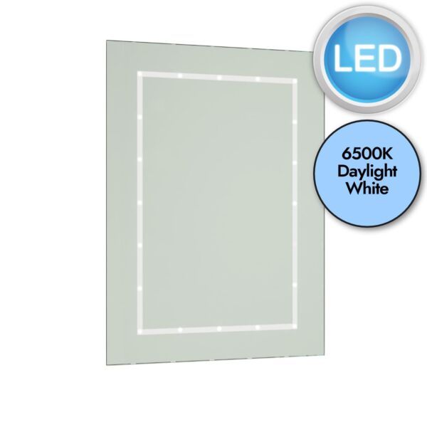 Battery Operated LED Illuminated Bathroom 60cm Outline Rectangular Mirror