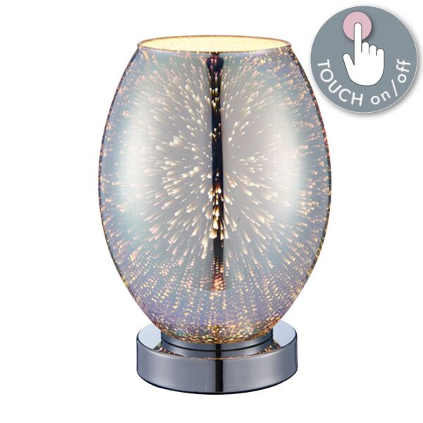 Endon Lighting - Stellar - 74940 - Chrome Holographic Glass Touch Table Lamp