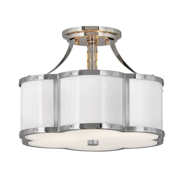 Quintiesse - Chance - QN-CHANCE-SF-S-PN - Nickel White 2 Light Flush Ceiling Light