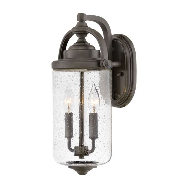 Hinkley Lighting - Willoughby - HK-WILLOUGHBY-M-OZ - Oil Rubbed Bronze Clear Seeded Glass 2 Light IP44 Outdoor Wall Light